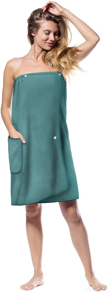 Women's Quick Dry Microfibre Body Wrap Towel with Snap Closure