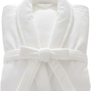 Unisex Egyptian Cotton Terry Dressing Gown with Belt and Large Pockets