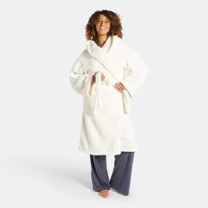 Women’s Teddy Fleece Hooded Dressing Gown Oversized One Size