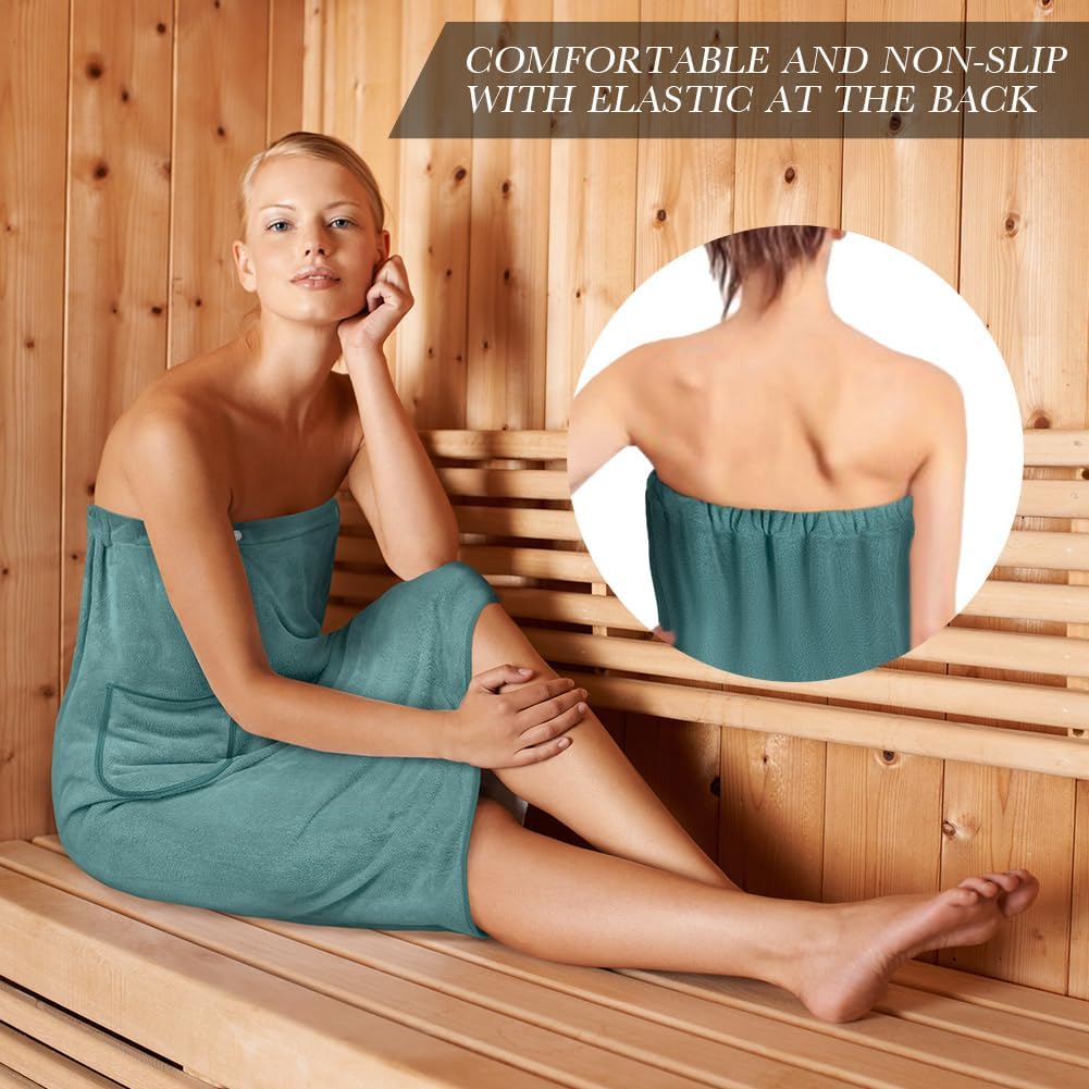 Women's Quick Dry Microfibre Body Wrap Towel with Snap Closure - Image 6