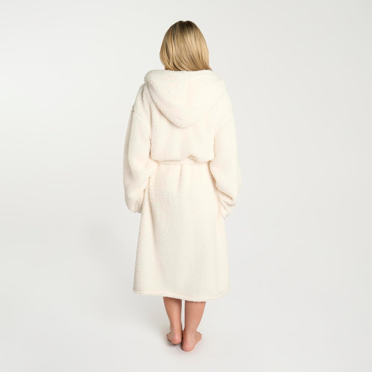 Women’s Teddy Fleece Hooded Dressing Gown Oversized One Size - Image 7
