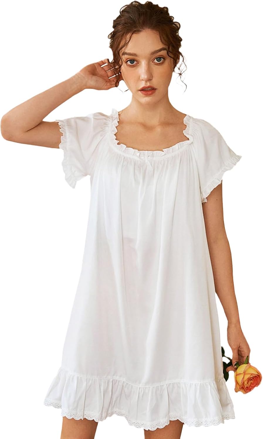 Cotton Nightdress Short Sleeve Vintage Nightgown - Image 2