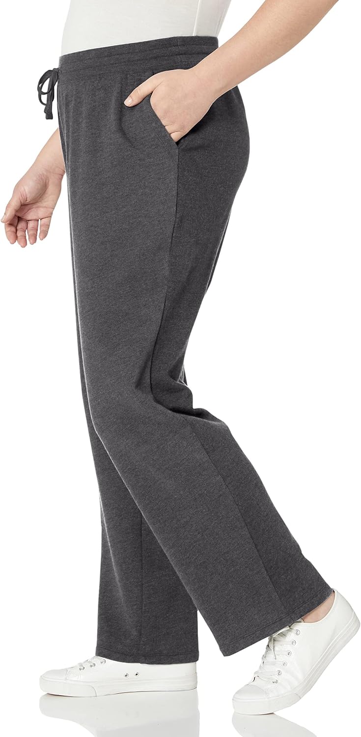 Women's Drawstring Fleece Straight-Leg Sweatpants – Plus Size Available - Image 3