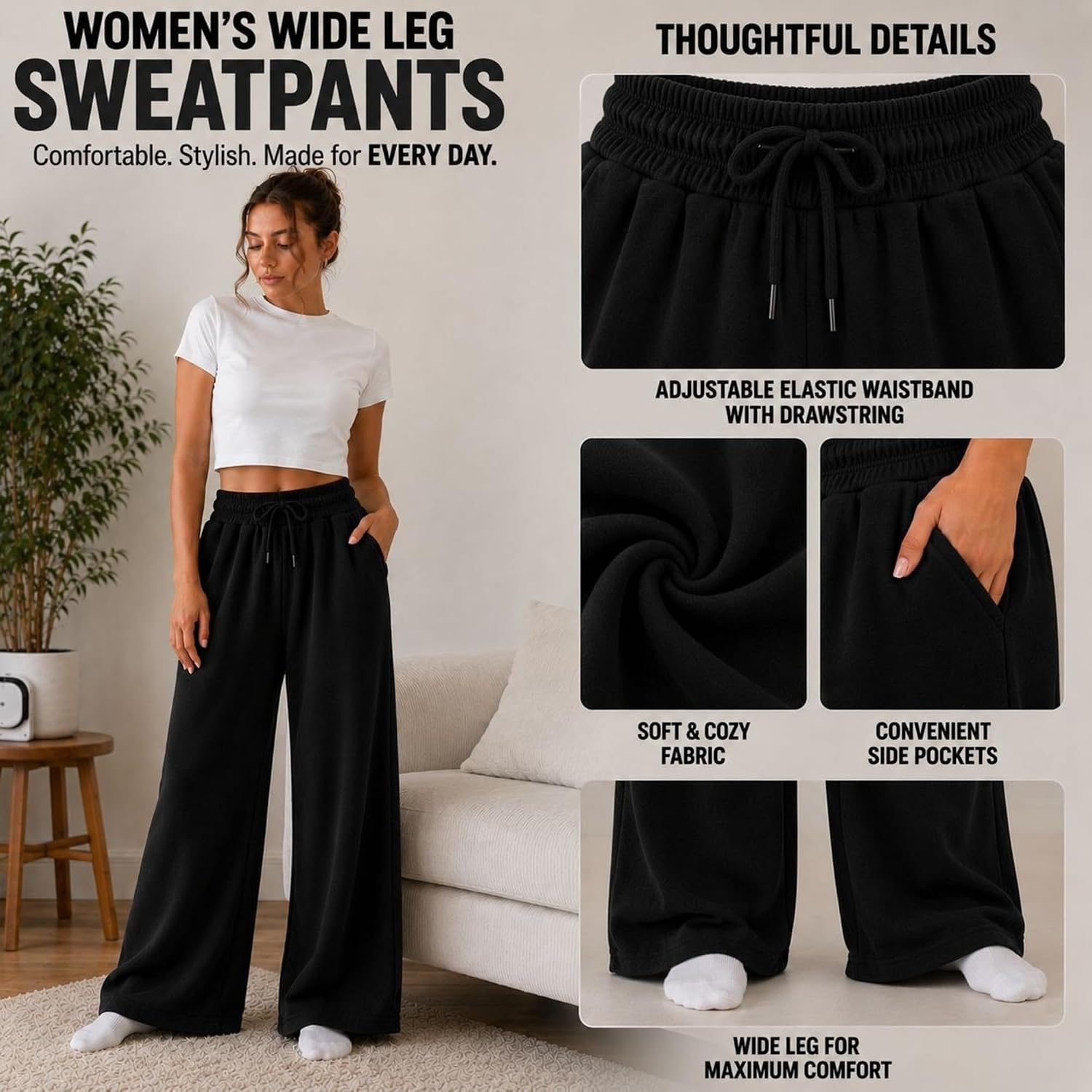 Women's Cotton Jogger Pants - Lightweight, Breathable - Image 5