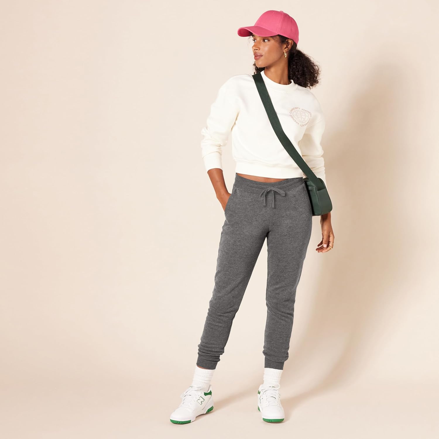Women's Fleece Jogger Pants with Cuffed Hem