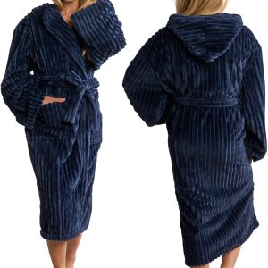 Ribbed Fleece Dressing Gown Women’s Winter Loungewear