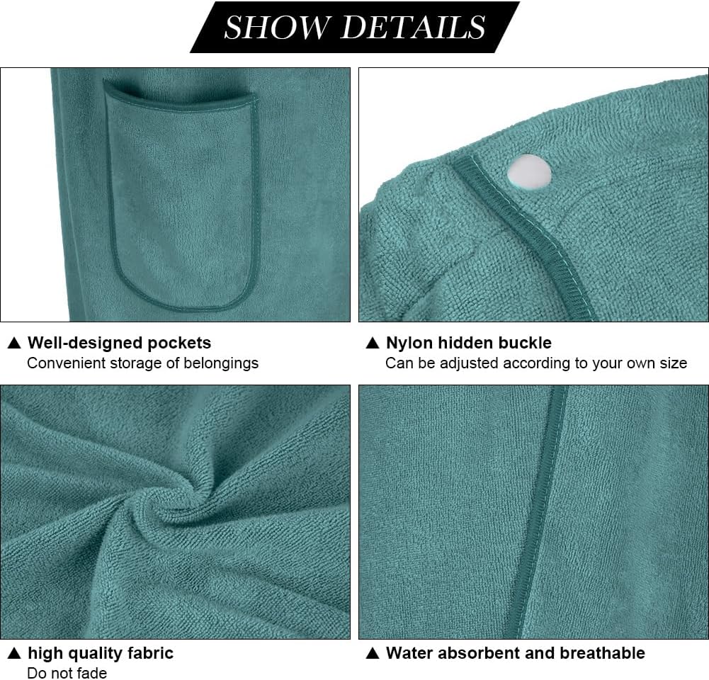 Women's Quick Dry Microfibre Body Wrap Towel with Snap Closure - Image 3