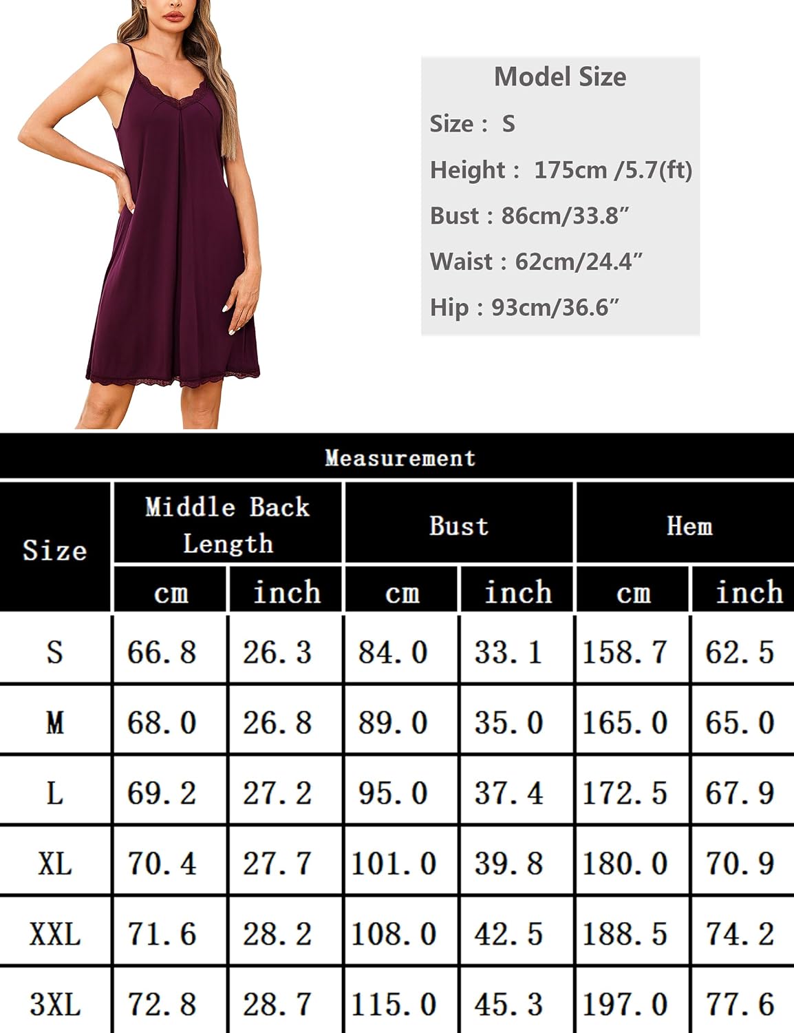 Sleeveless Soft Cotton Nightdress | V-Neck Lace Chemise Spaghetti Strap Sleepwear - Image 6