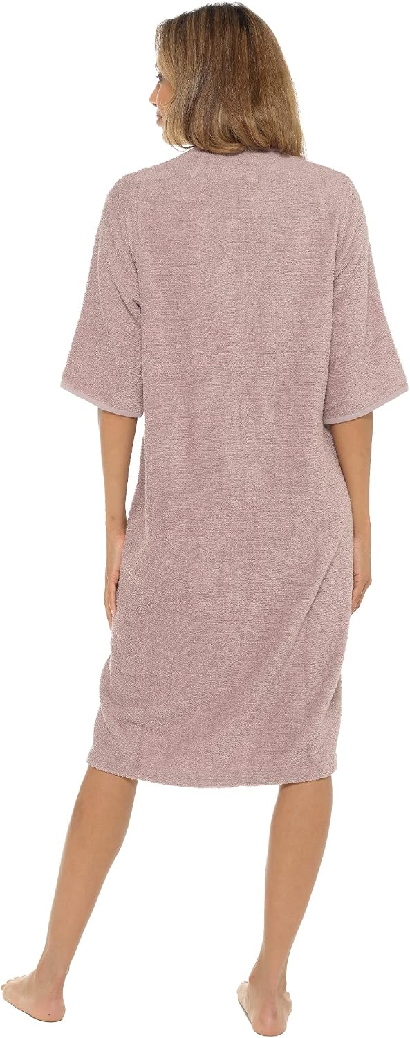 Women's Cotton Terry Towelling Zip-Up Dressing Gown - Image 6