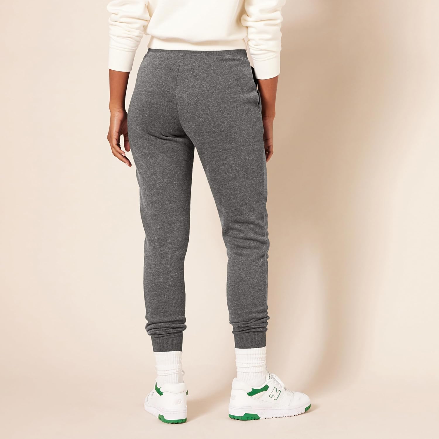 Women's Fleece Jogger Pants with Cuffed Hem - Image 3