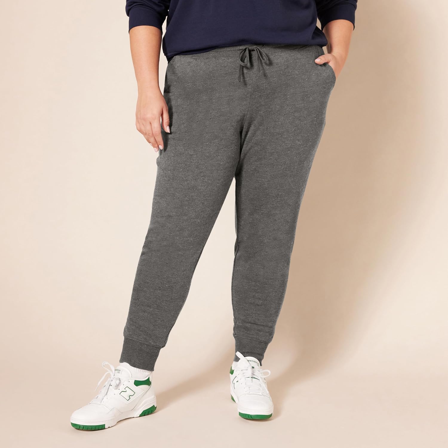 Women's Fleece Jogger Pants with Cuffed Hem - Image 5