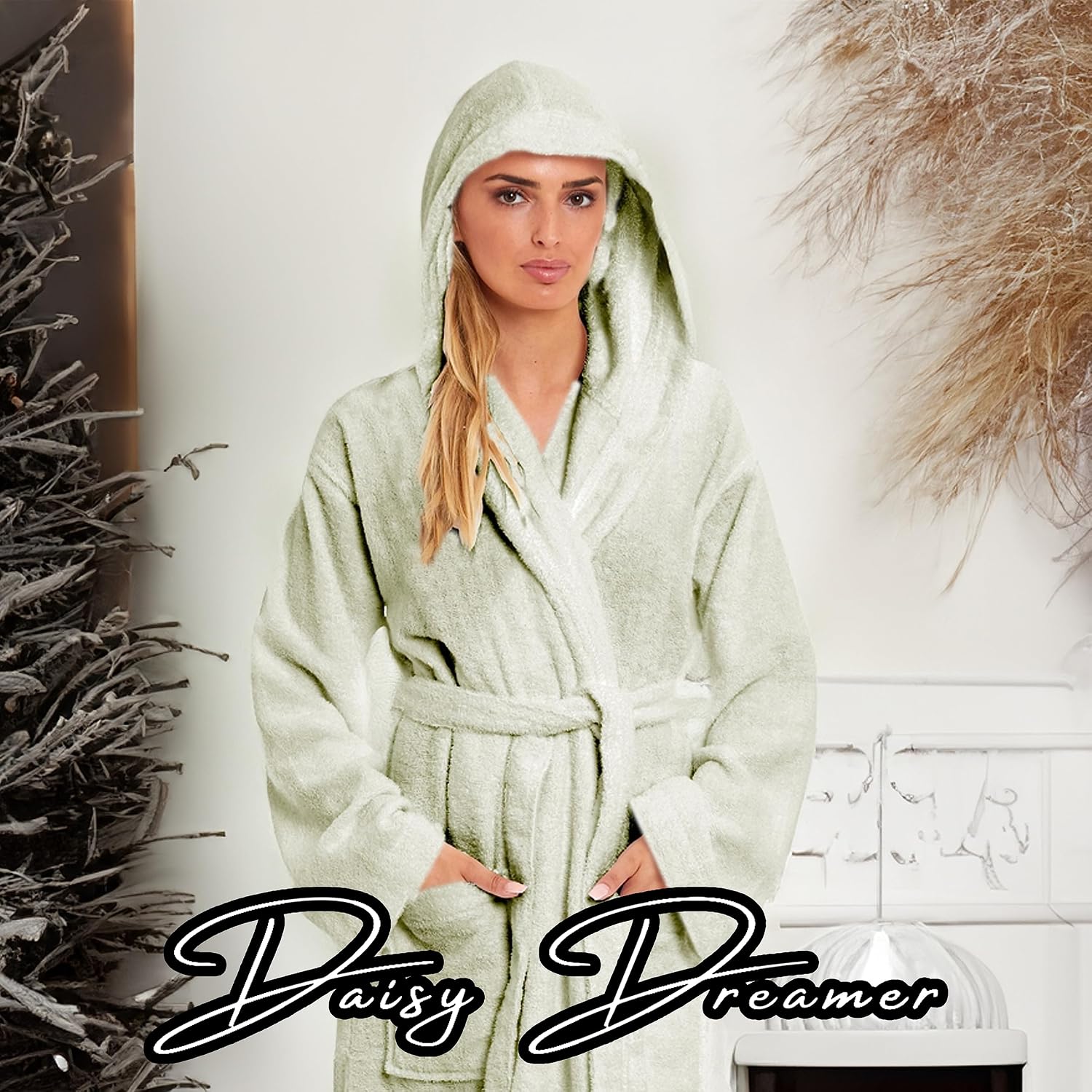 Luxury Cotton Terry Ladies Bathrobe – Hooded - Image 6