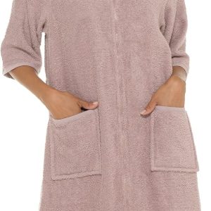 Women’s Cotton Terry Towelling Zip-Up Dressing Gown