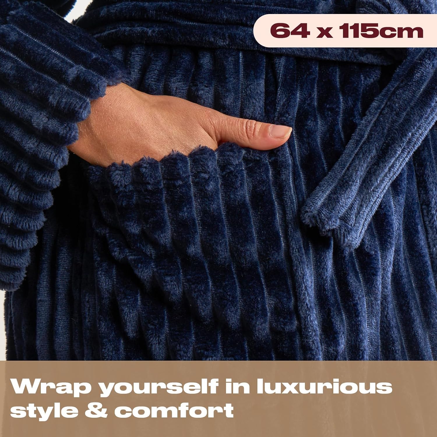 Ribbed Fleece Dressing Gown Women’s Winter Loungewear - Image 7