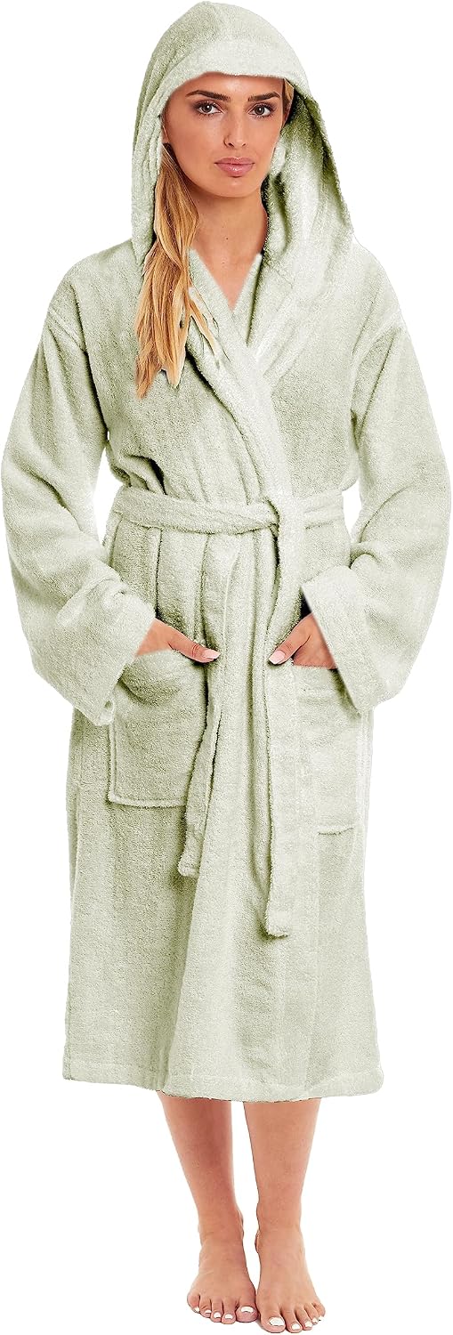 Luxury Cotton Terry Ladies Bathrobe – Hooded - Image 4