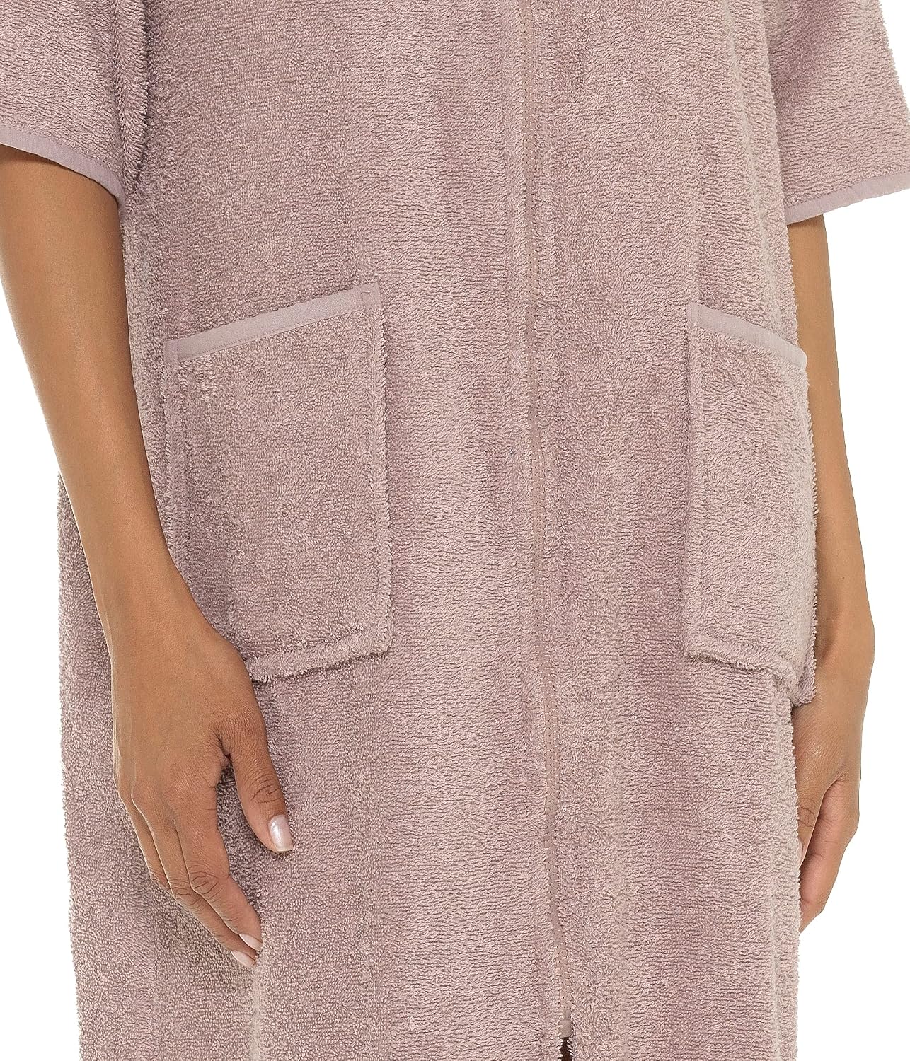 Women's Cotton Terry Towelling Zip-Up Dressing Gown - Image 4