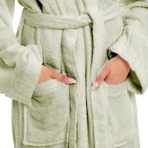 Luxury Cotton Terry Ladies Bathrobe – Hooded